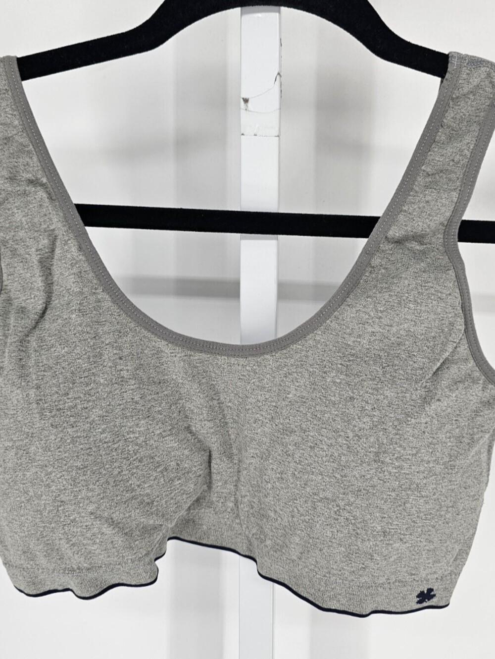 Lucky Brand Womens Sz L Lightly Padded Bralette Bra Light Gray